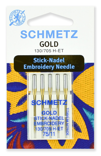  Иглы Schmetz для вышивки Gold, титаниум № 75, 2270.EB9.VMS фото
