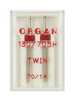  Иглы Organ двойные стандарт № 70/1.4, 2 шт, 130/705.70/1,4.2.H фото