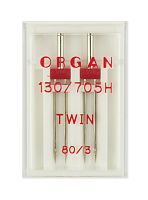  Иглы Organ двойные стандарт № 80/3.0, 2 шт, 130/705.80/3,0.2.H фото