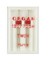  Иглы Organ стандарт двойные № 70/1,6, 2 шт, 130/705.70/1,6.2.H фото