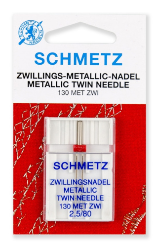  Иглы Schmetz двойные для металлизированных нитей № 80/2.5, 6425 2 SCS фото