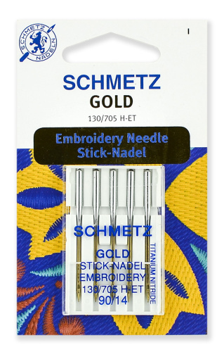  Иглы Schmetz для вышивки Gold, титаниум № 90, 2270.EB9.VDS фото