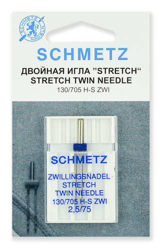  Иглы Schmetz стретч двойные ZWI № 75/2.5, 6925.FB2.SMS фото