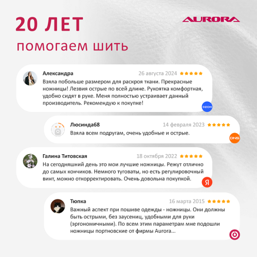 Ножницы Aurora портновские профессиональные 28 см, AU 7280